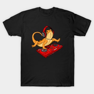 Bearded Dragon DJ Disc Jockey T-Shirt